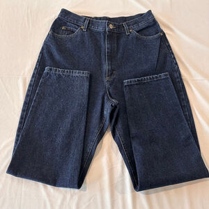 LL Bean Early Y2K Straight Leg Jeans | Dark Wash Rigid Denim | 30” Waist